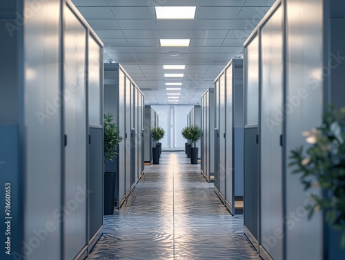A never-ending row of identical cubicles stretching into infinity