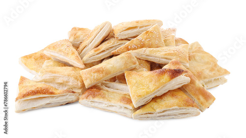 Delicious fresh puff pastries isolated on white