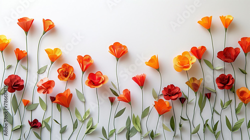 Crepe Paper Flowers Growing from Bottom of Screen