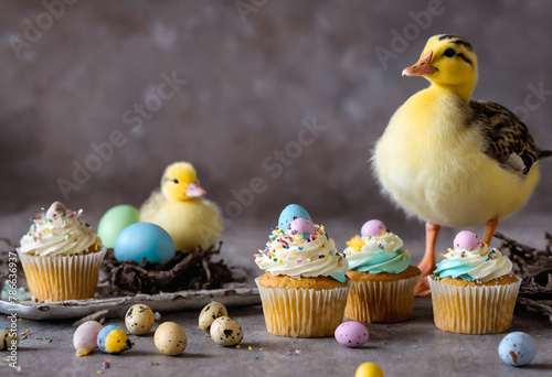 Easter little ducklings