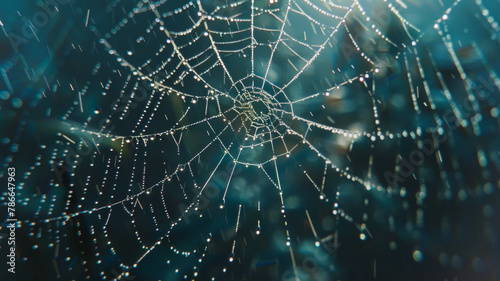 Dew Drops Adorning a Morning Spider Web