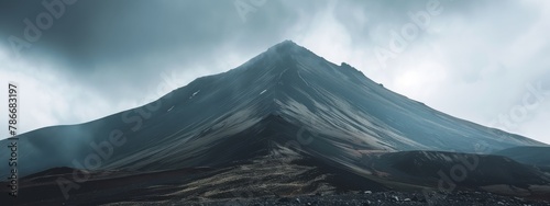 Majestic view of a dark, misty mountain, portraying the mystery and grandeur of nature's landscapes 