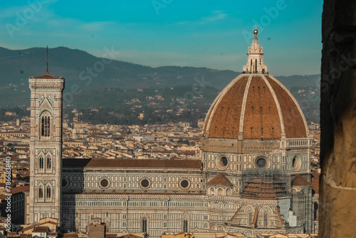 side aeria view of florence's cathedral