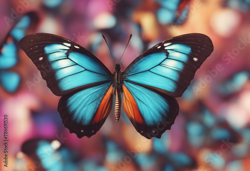 Bright wing tropical butterfly texture background