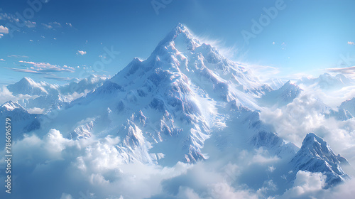 Mountain landscape. Generative AI, wide shot