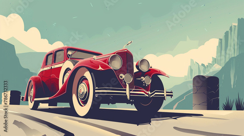Vintage Poster: Retro moto speed, Vector Illustration