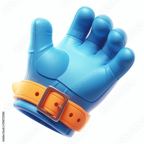 A cute and chubby glove in 3d illustration, isolated on white background