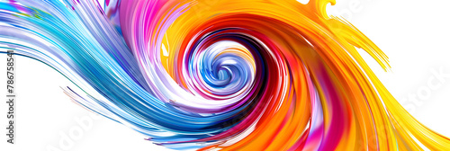 Vibrant color whirlpool twisting in a hypnotizing motion on transparent background.