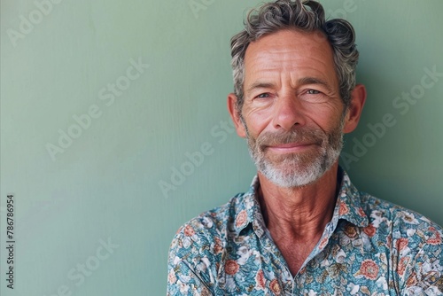 Portrait of a handsome senior man smiling at the camera with copy space