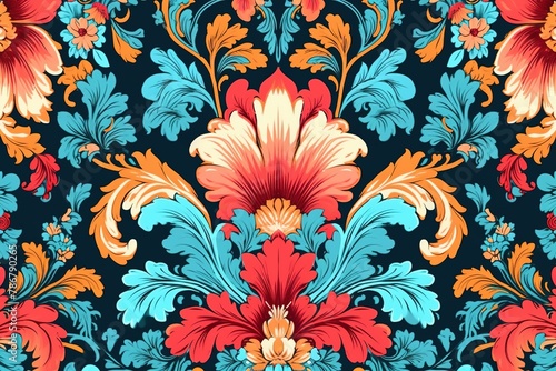 a floral pattern in the style of the painting
