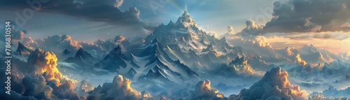A mountain peak that pierces the heavens, home to gods and spirits who descend during celestial events