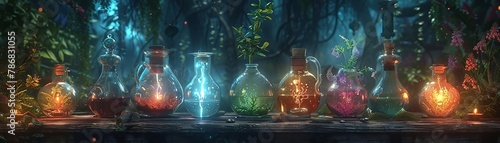 Alchemy and potions that change properties based on planetary ecosystems, crafting new magical elixirs