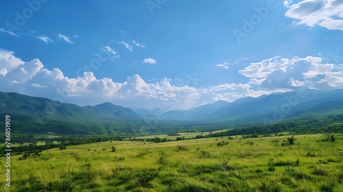 Mountains landscape nature blue sky. Beautiful nature landscape Gasienica Valley High 
