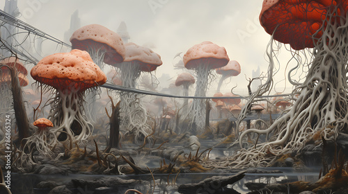Explore captivating landscape where mycelium 