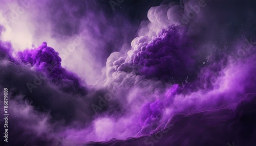 ai generative of hyper realistic of dramatic purple clouds and smoke