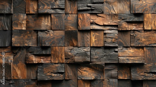 3D wall panel with wood texture