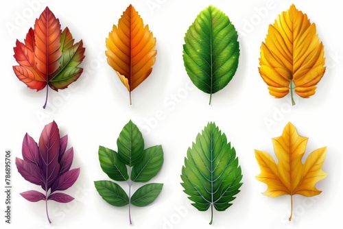Set of colorful autumn leaves
