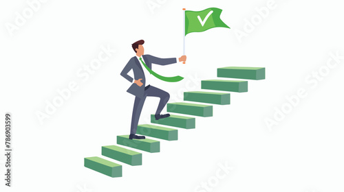 Businessman going up stairs Ambitious business pers