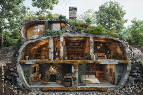 Eco-Friendly Underground House Integrated with Nature.