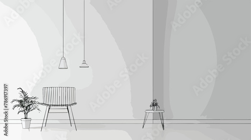 Chair and rom lighting. Home decoration minimalist co