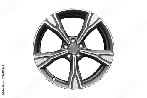 Silver metallic colour alloy wheel auto spare part, accessories equipment for modify on automotive to look beautiful