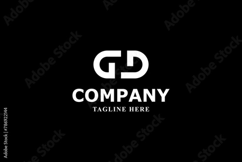letter g and d with black background logo
