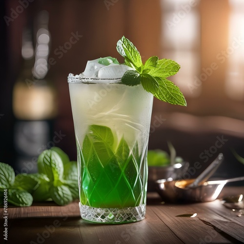 A refreshing mint julep cocktail with crushed ice5