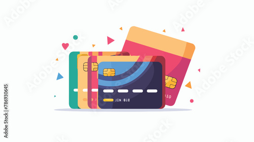 Credit Card Icon Vector EPS 10 illustration style fla