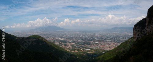 A view of Mt Vesuvius from adjacent hillside, panorama