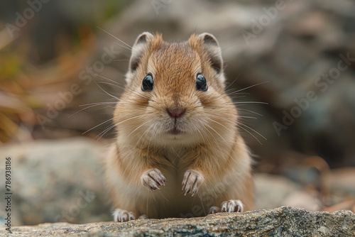 An image showing a close-up of a lemming's determined face as it braces itself to jump, highlighting