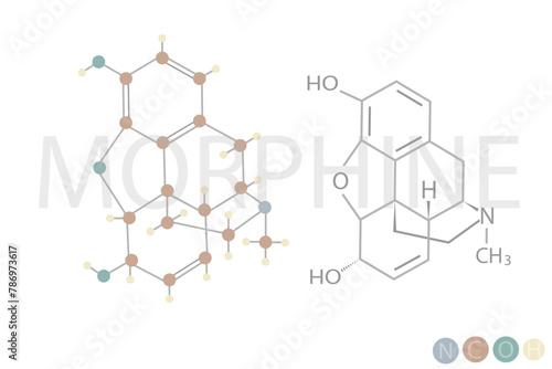 morphine molecular skeletal chemical formula
