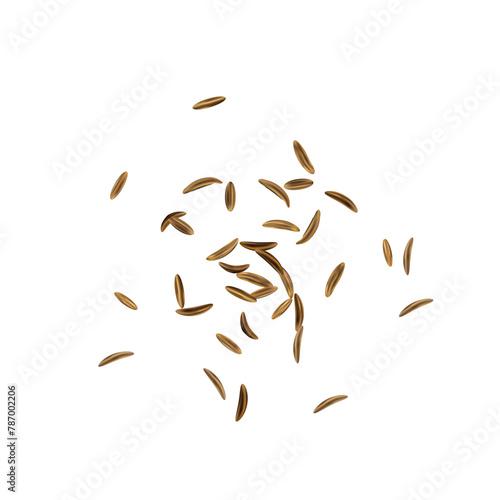 Dry Cumin Seed Icon, Cummin Heap, Caraway Seeds Symbol, Indian Spices Pile, Fennel Kernels, Cumin Icons on White Background, Vector Illustration