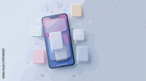 Mobile modern ui kit messenger on the smartphone scree