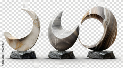 Generic set of modern abstract décor sculpture 