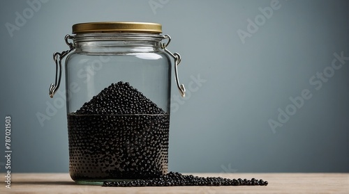 Luxurious serving of black caviar.