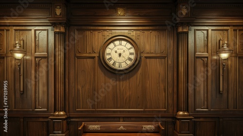 Classic Wooden Wall Paneling with Elegant Moulding