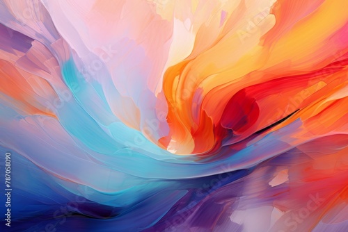 Colorful painting of a rainbow colored liquid. Generative AI