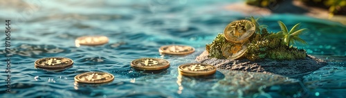 Digital currency and cryptocurrencies like treasures hidden within the remote islands of the digital finance sea