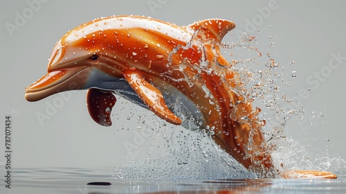 A dolphins leap from liquid signals a joyful event