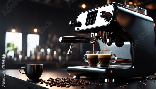 Futuristic espresso coffee maker