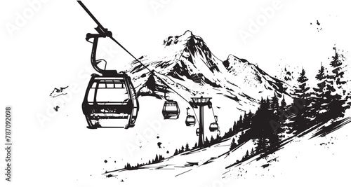 Ski resort in the mountains