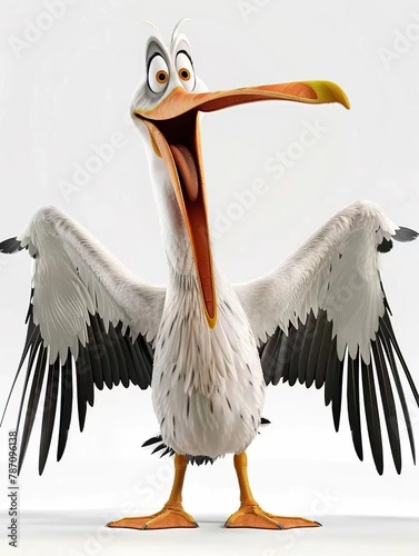 illustration of a pelican isolated on a white background