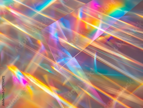 Glittering prism light background of gradation where light enters from the left and right.