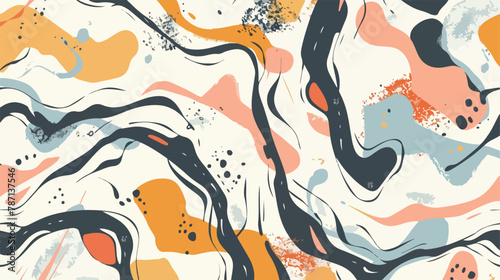 Hand drawn abstract contemporary seamless pattern. Sm