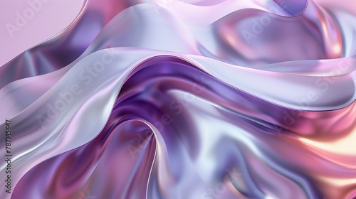 A close up of a purple and silver silk fabric with a gradient from light to dark purple.