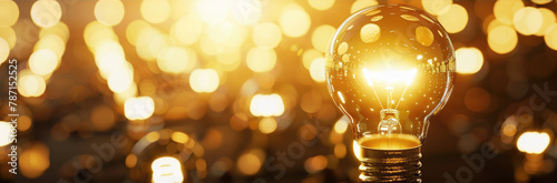 Glowing Light Bulb Symbolizing Innovation,Creativity,and Breakthrough Discoveries
