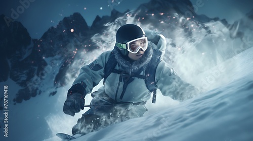 AI-generated inventors creating a groundbreaking winter sports gadget, revolutionizing the way people experience snowboarding and skiing in the modern age