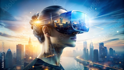 Double Exposure VR Headset Unveils Futuristic Virtual World, Elevating State of Consciousness Through Technology.
