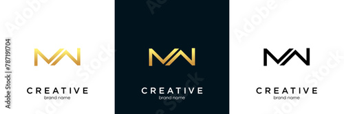 Abstract letter MW logo. This logo icon incorporate with abstract shape in the creative way.