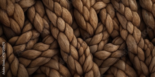 Detailed close-up of intertwined brown braided ropes, symbolizing strength, unity, and craftsmanship